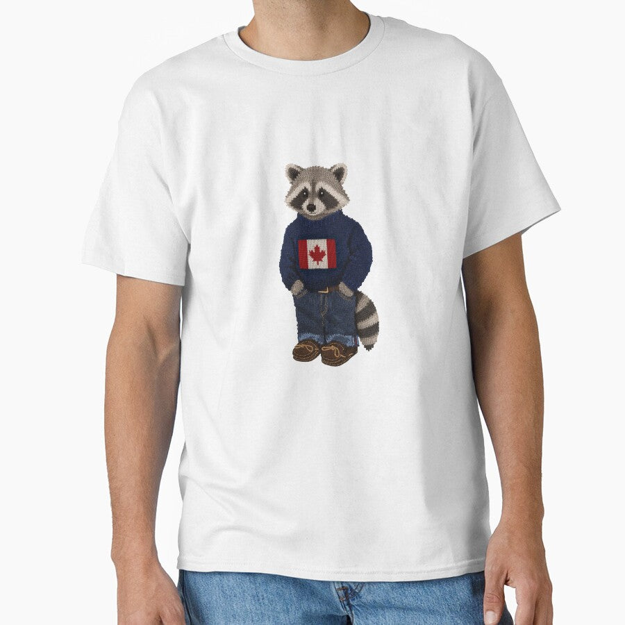 Cute Preppy Raccoon - Canada Flag by theherbariumofspells