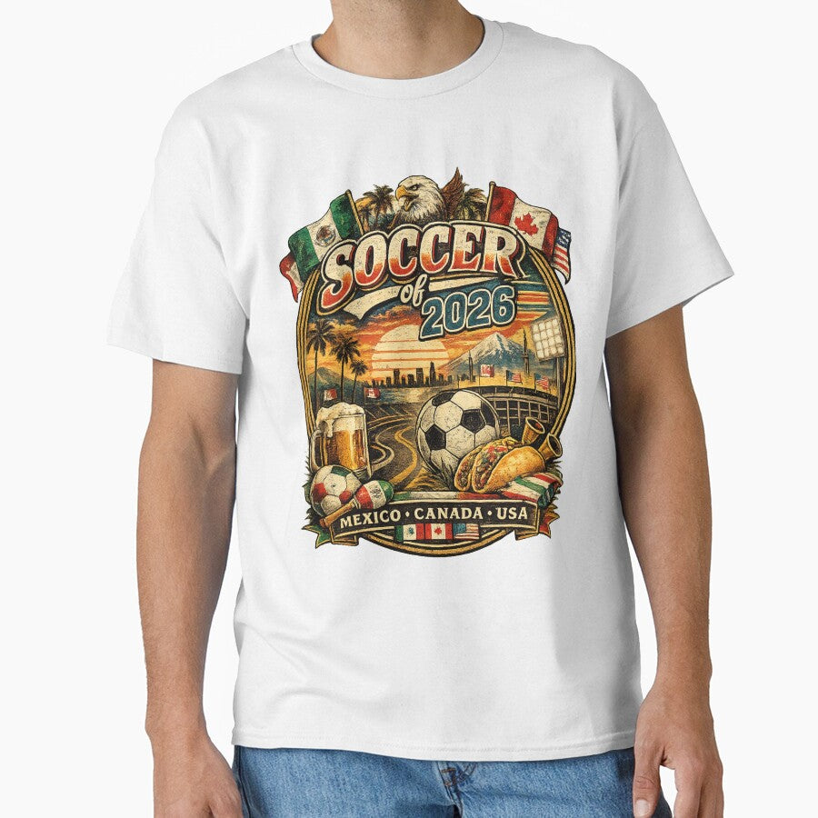 Summer of Soccer 2026 Shirt – Vintage Retro Soccer Graphic Tee by GreenDoor007