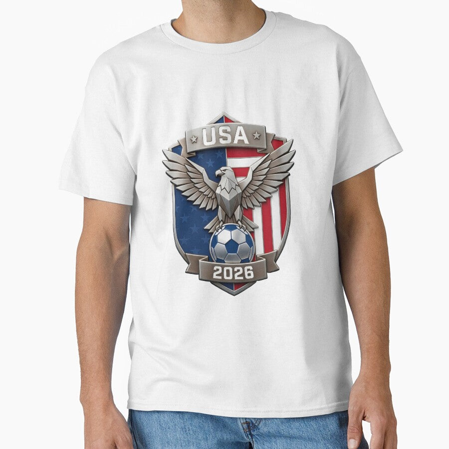 USA Soccer Eagle Crest 2026 World Cup Football Shield by laughingshirts