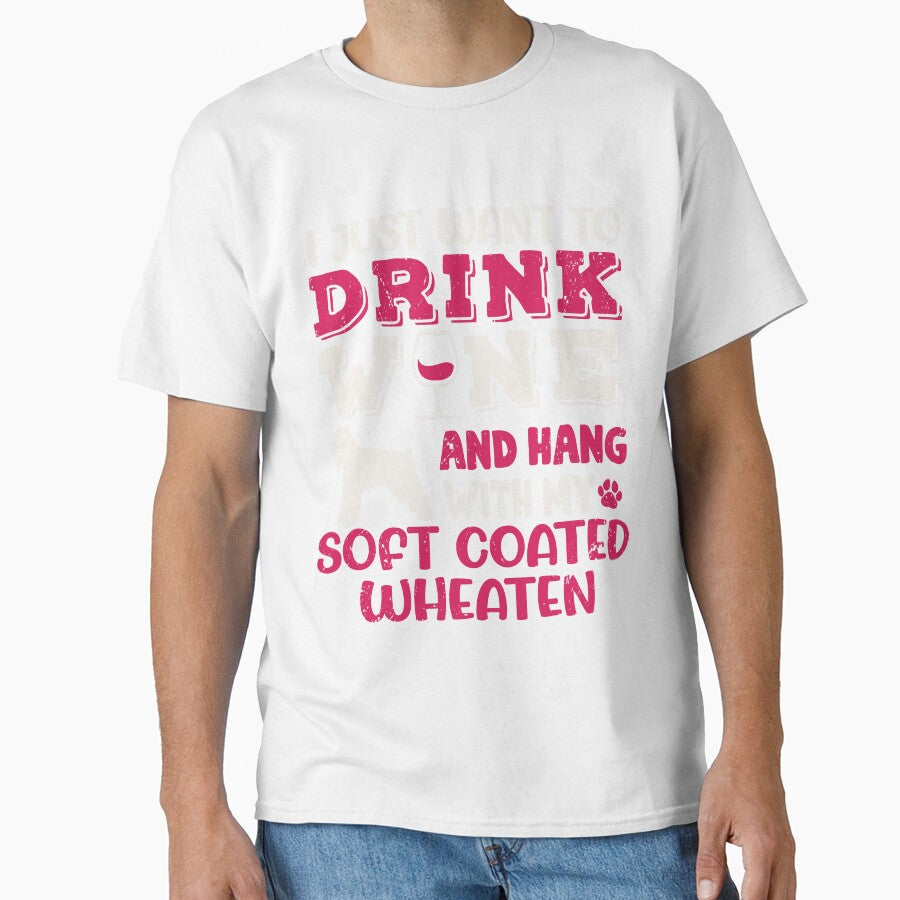 Soft Coated Wheaten Dog Dad Mom And Drink Wine by rafaeltto