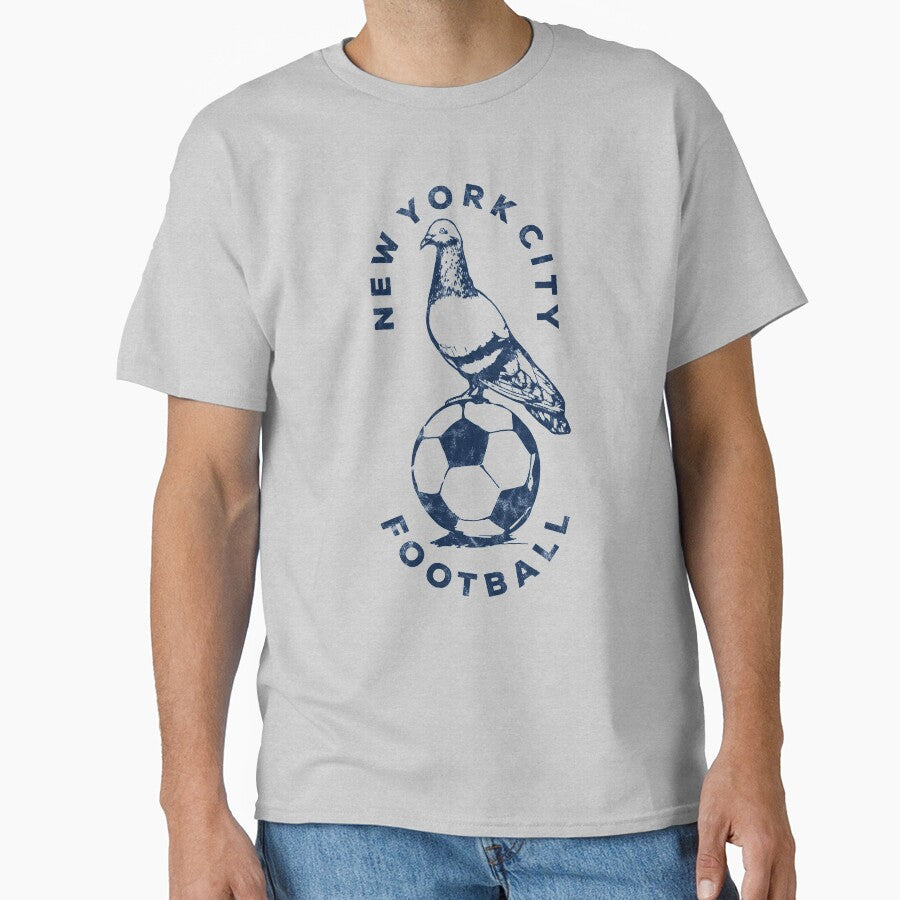 New York City Pigeon Football T-Shirt by ObsidianFox