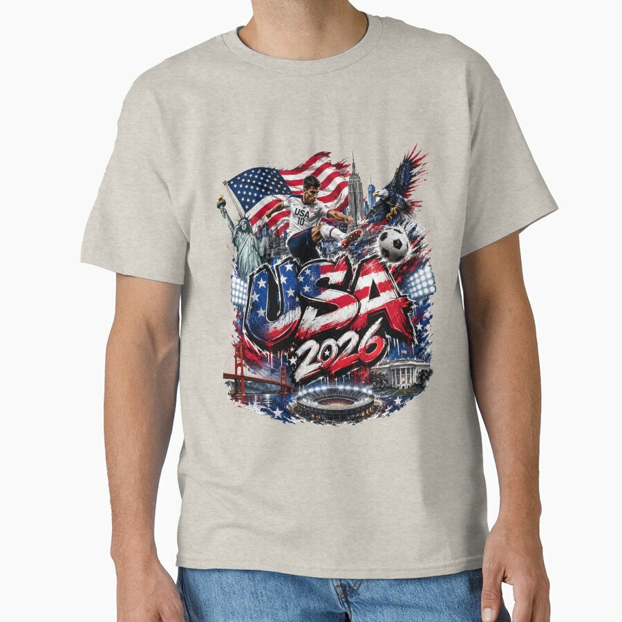 World Cup 2026 USA Soccer Merch | 4th of July  USA independence Day|Football Fan Gear | USA Sports Apparel Tee|  Soccer worldcup ChampionshipSoccer World ver 2 by CosmicNook1