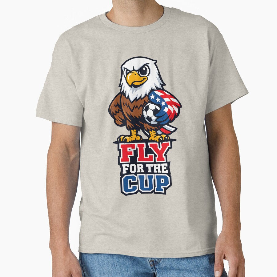 USA Bald Eagle Soccer Mascot – Fly For The Cup Patriotic Football Fan T-Shirt Sticker by  Artistry in Motion by MADsrecreation