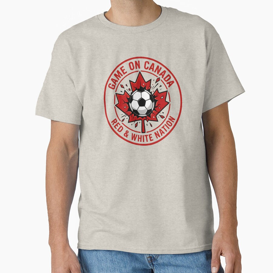 Game On Canada Red And White Nation Soccer Badge by laughingshirts