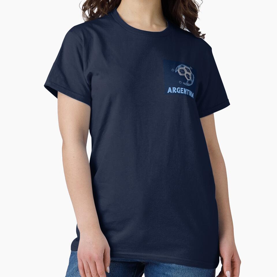 Argentina Vintage Soccer Ball | Minimal Football Line Art T-Shirt by Tiziza