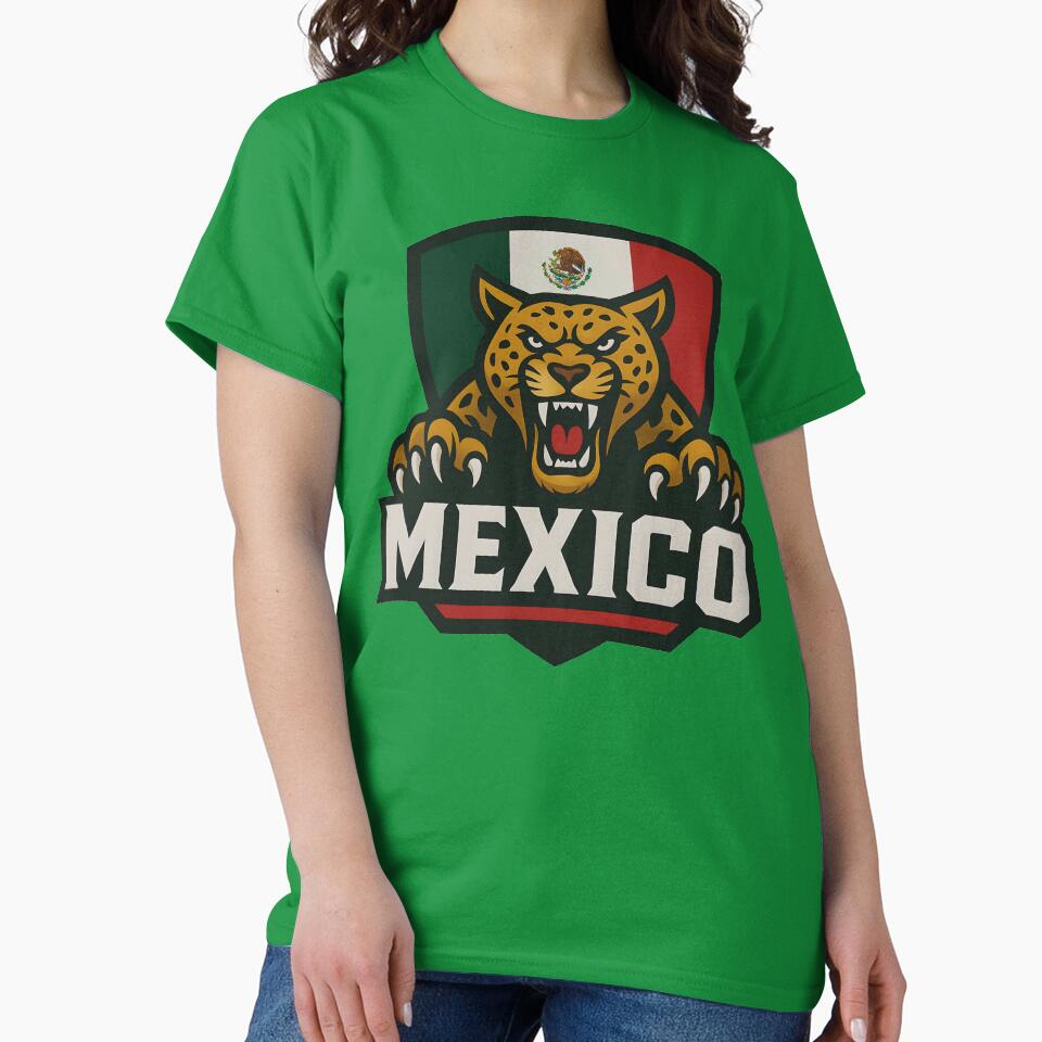 Mexico Jaguar Sports T-Shirt | Mexican Flag Emblem Tee | World Cup 2026 National Pride by legendaryskins