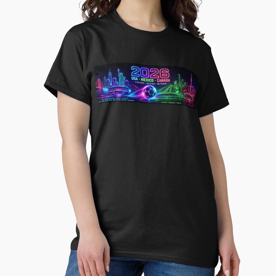 Football 2026 Neon, USA Mexico Canada Soccer Cup, Retro Futuristic Sports Coffee Cup by emaga
