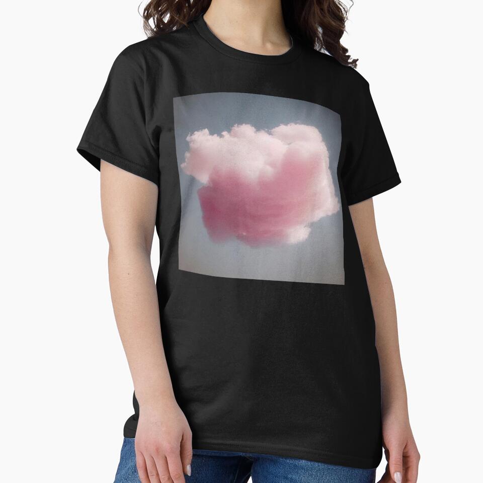 Pink cotton candy cloud on light grey sky by MagicStrawberry