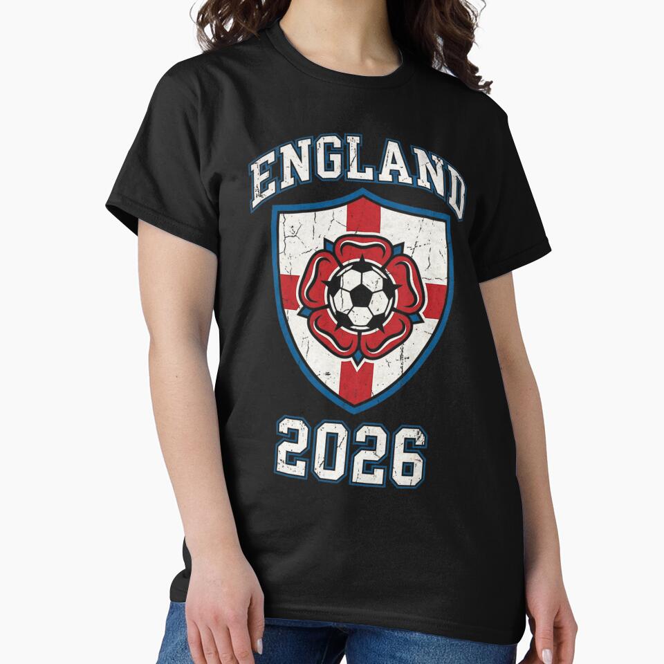 England Football 2026 Vintage Soccer Crest by QUIRKY STORE