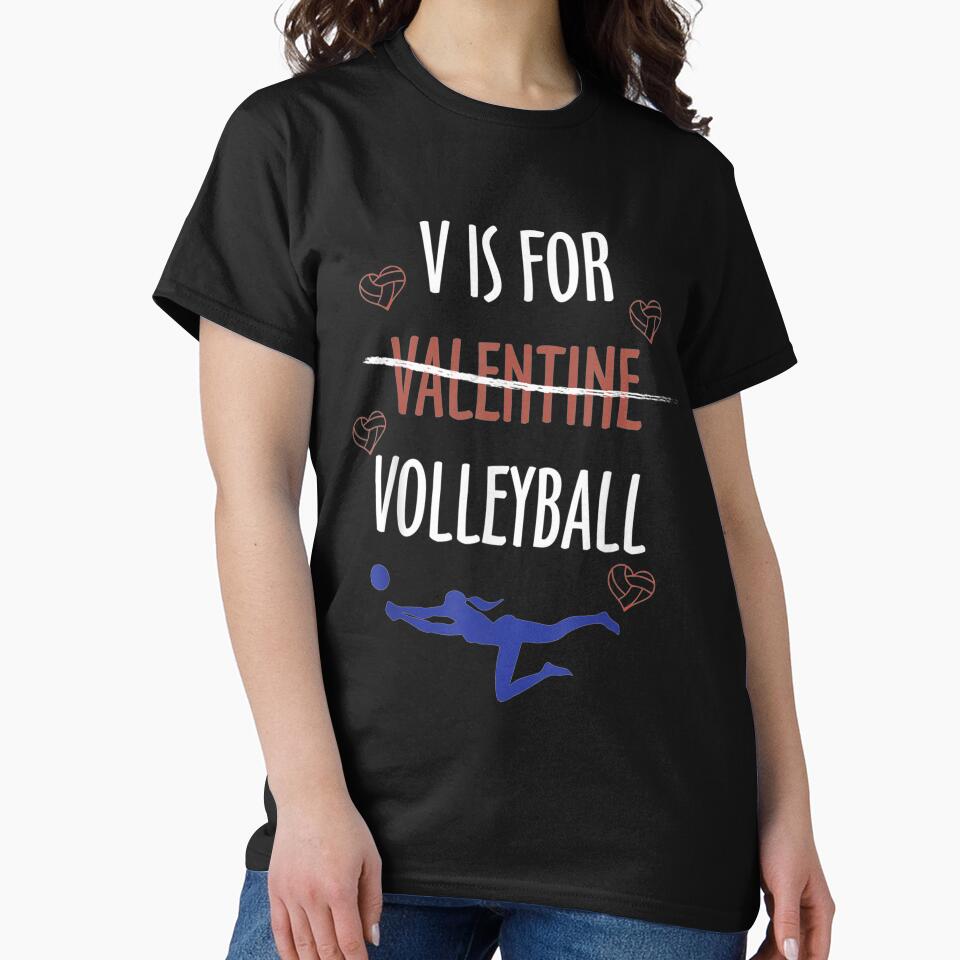 V Is For Volleyball Valentine Funny Gift by ninapfvu