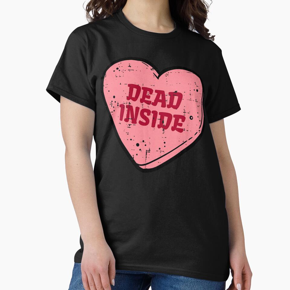 Anti Valentines Day Dead Inside Heart Funny Single Awareness by RobertKnow