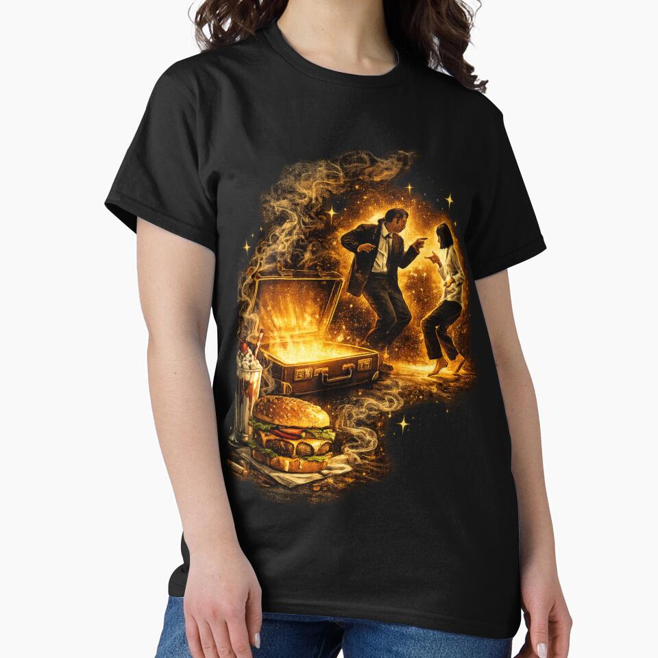 Pulp Fiction inspired graphic – iconic retro movie style design for t-shirts and accessories by Aniahck