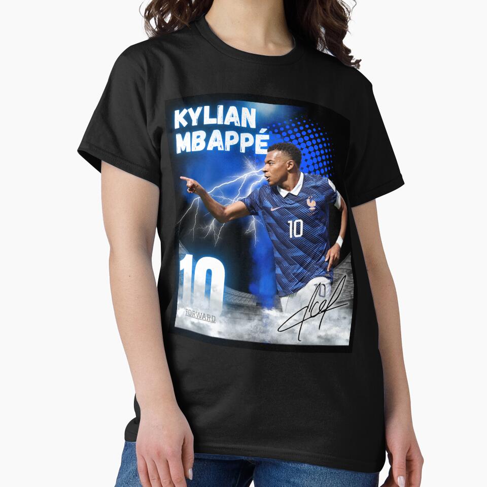 Kylian Mbappe France Football Art by WildPetal
