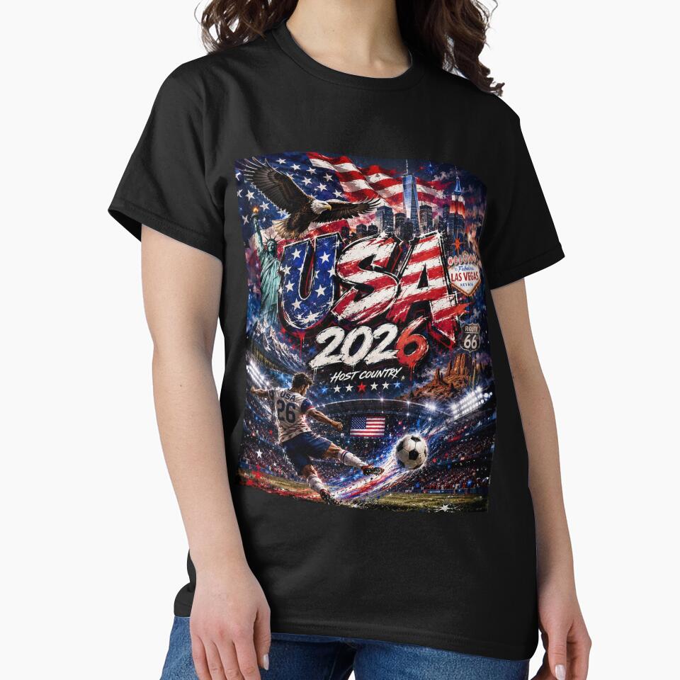 World Cup 2026 USA Soccer Merch | Football Fan Gear | USA Sports Apparel Tee|  4th of July  USA independence Day |Soccer worldcup ChampionshipSoccer World ver 1 by CosmicNook1