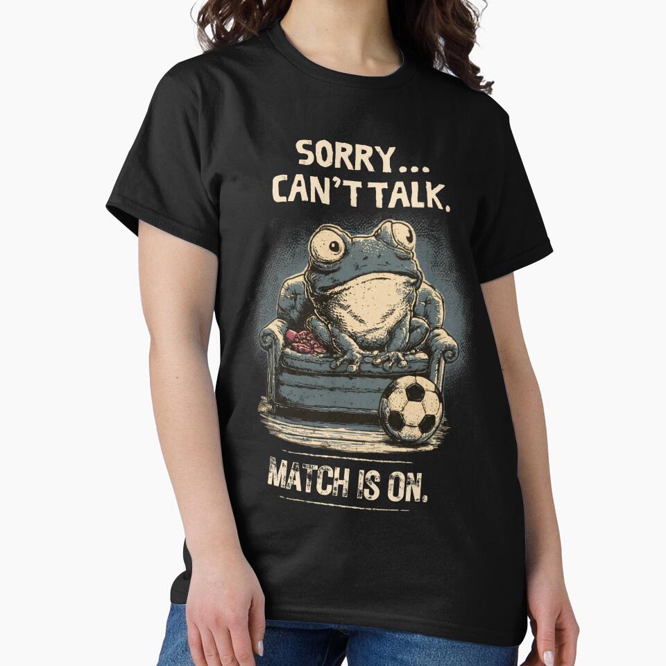 Sorry Can't Talk Frog Soccer Fan Match is On Vintage Funny by Majnon8bp