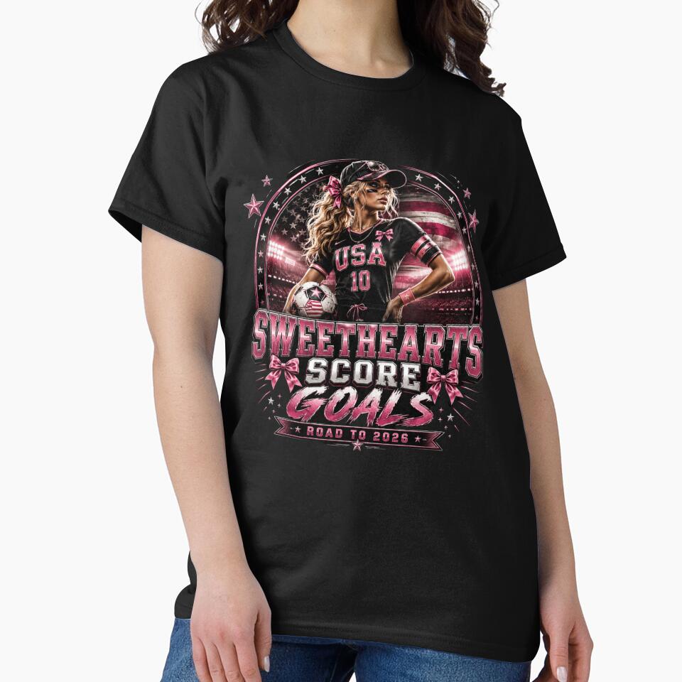 Sweethearts Score Goals | Coquette Soccer Girl Road To 2026 Sports Fashion Design by Prime legend