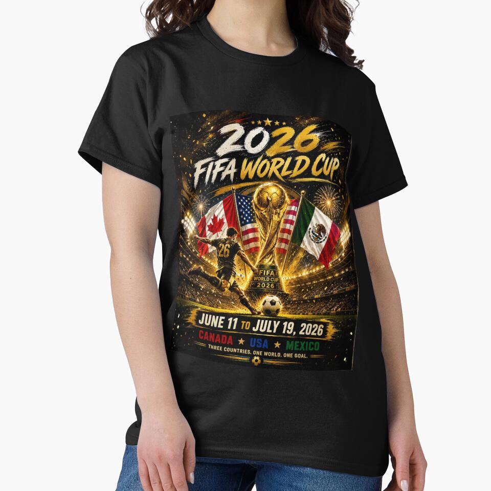 World Cup 2026 tri nation Soccer Merch | 4th of July  USA independence Day| Football Fan Gear | USA Sports Apparel Tee|  Soccer worldcup ChampionshipSoccer World ver 6 by CosmicNook1
