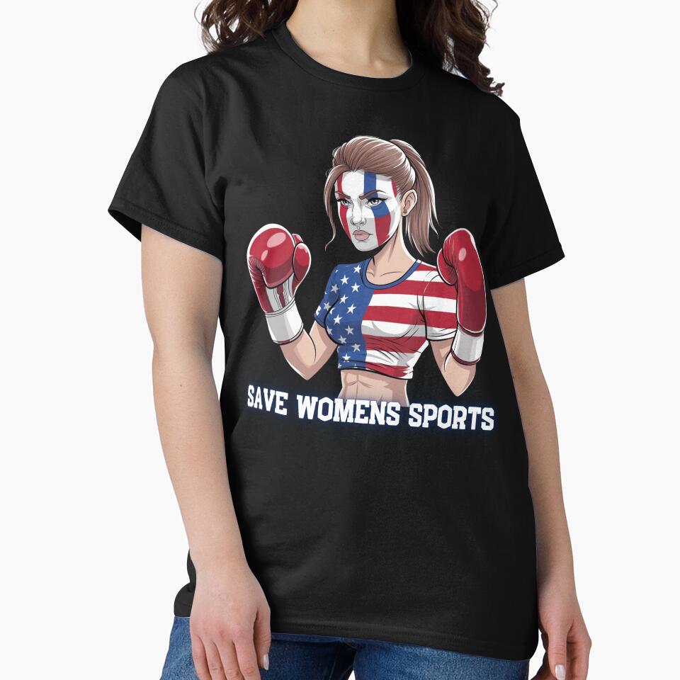 Save Women’s Sports – Patriotic Boxing Design by HeroSports