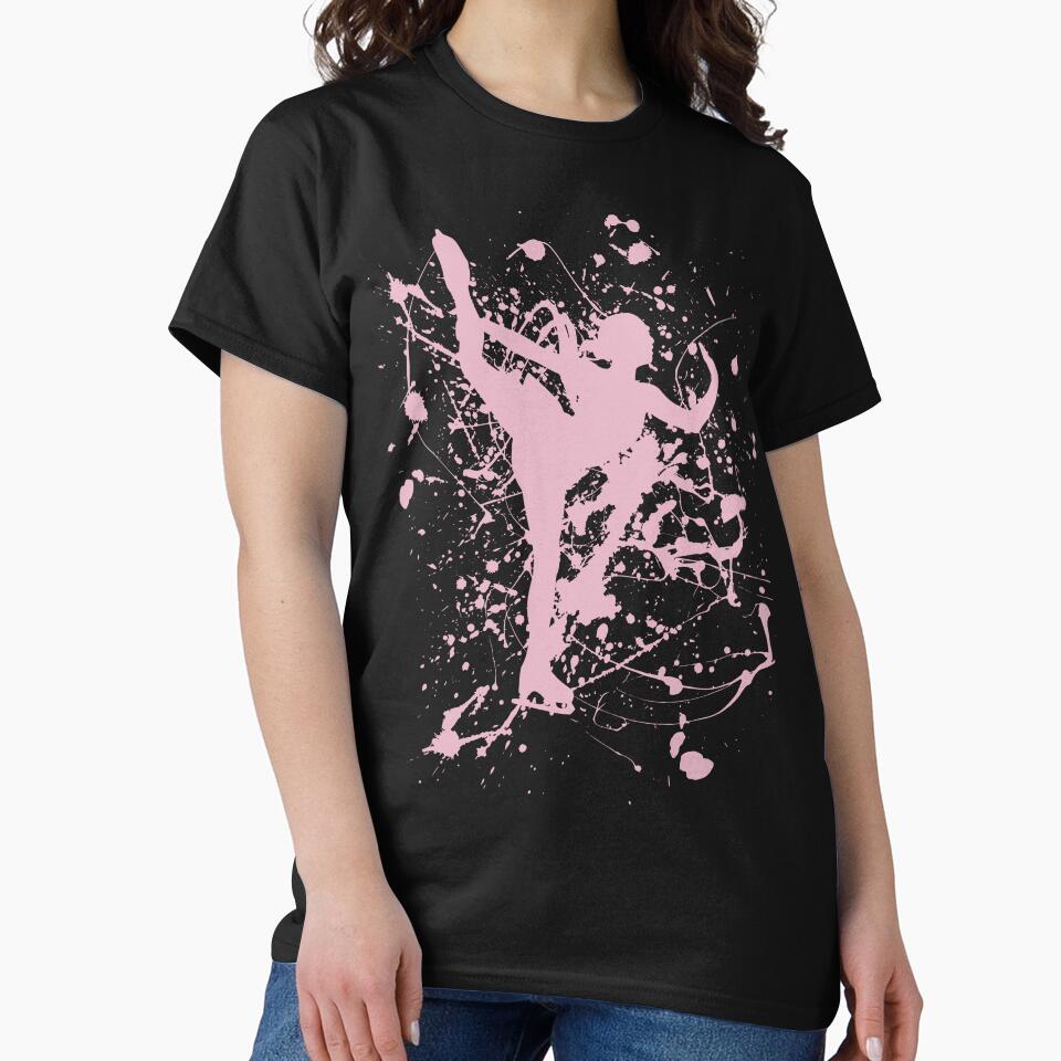 Pink Paint Splatter Ice Skater by ChiweenieHobbit