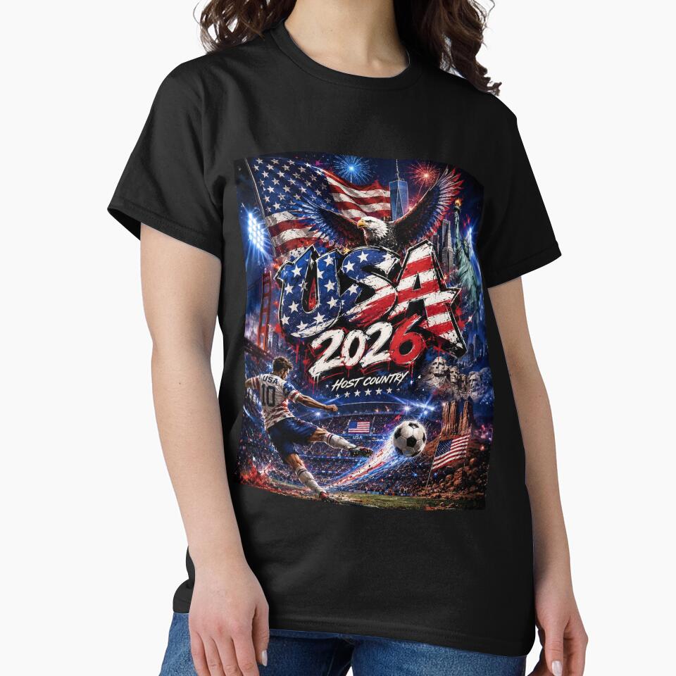 World Cup 2026 USA Soccer Merch | 4th of July  USA independence Day| Football Fan Gear | USA Sports Apparel Tee|  Soccer worldcup ChampionshipSoccer World ver 4 by CosmicNook1