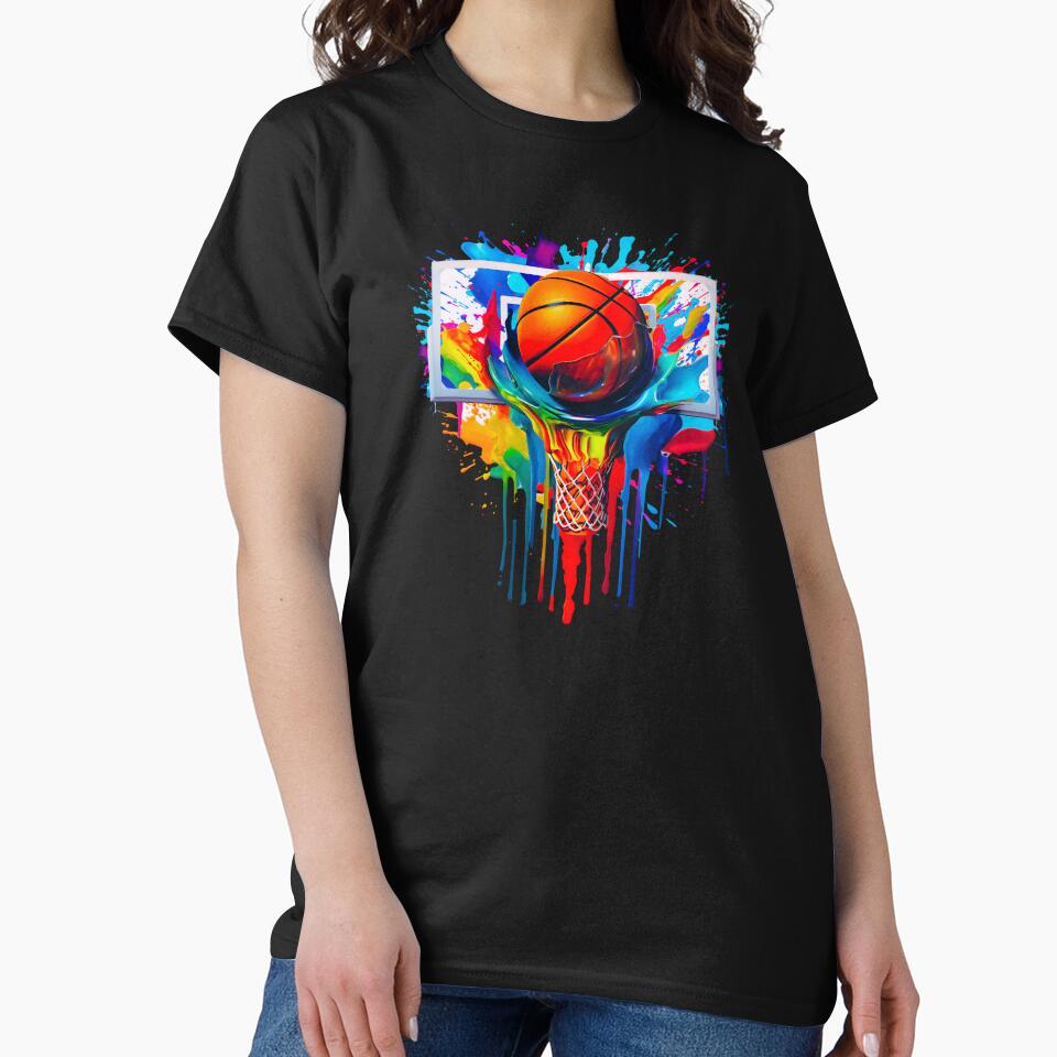 Cool Colorful Basketball Dripping Dunk Hoop Basketball Lovers by FunToTheFullest