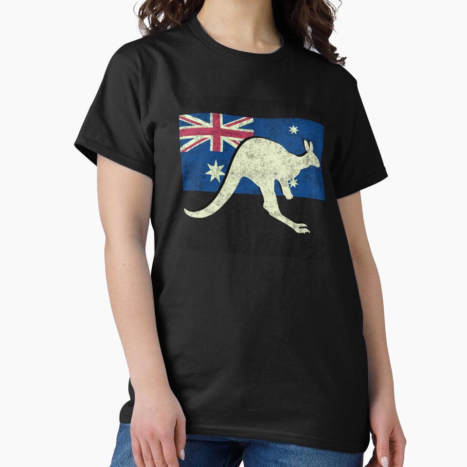 Vintage Retro Kangaroo | Australian Flag | Aussie Animals by Aussies-R-Us