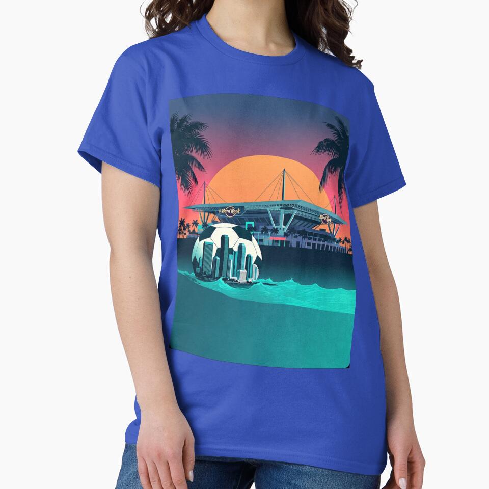 Miami Hard Rock Stadium Sunset Soccer Art by Nexus Space