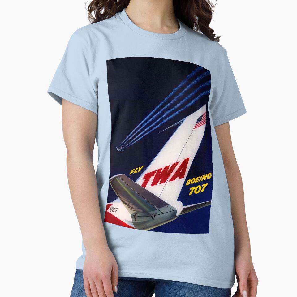 Fly 707 retro poster by CorasPosters