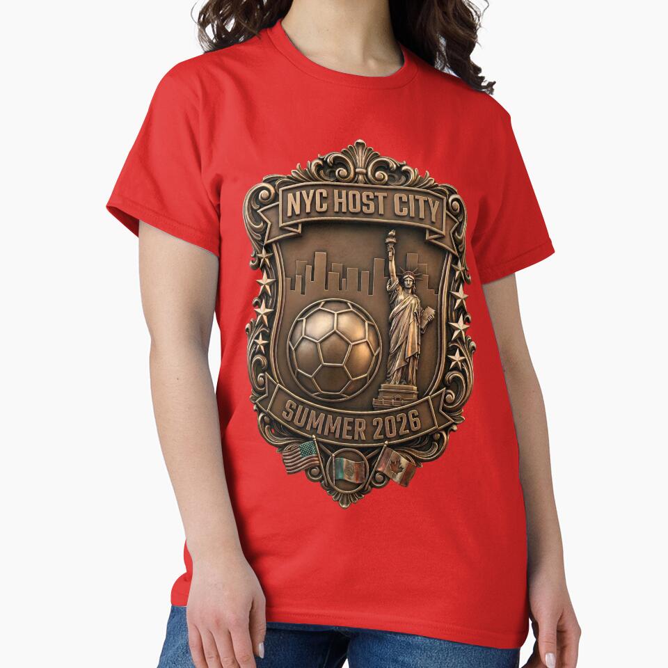 SOCCER NYC Vintage Bronze Badge Design by laughingshirts