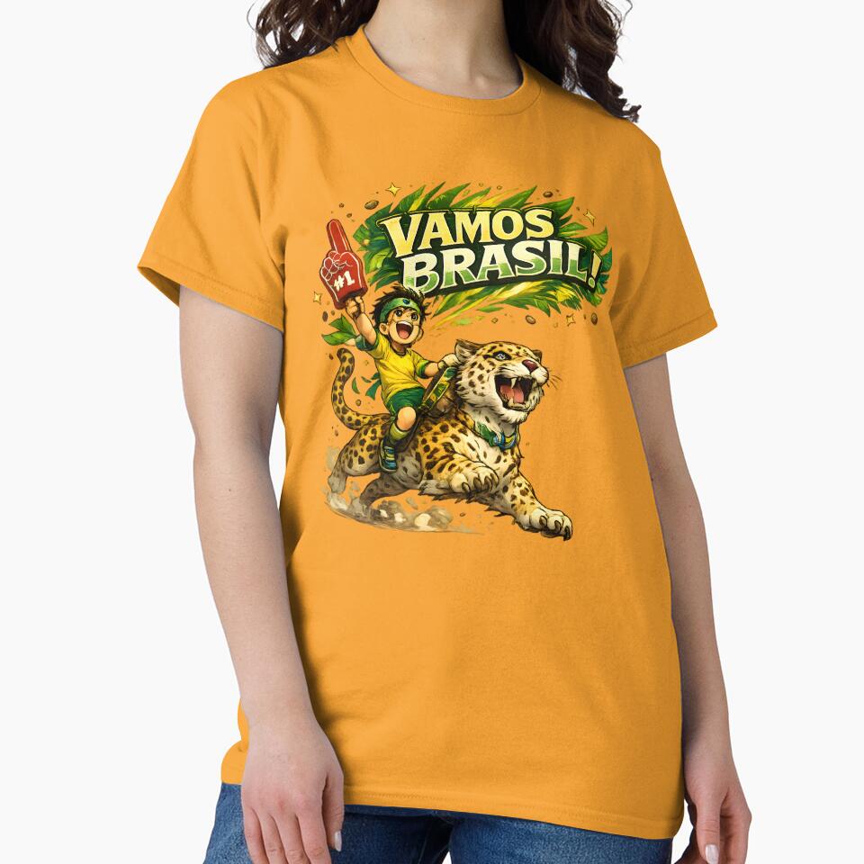 Brazil Jaguar Football Fan T-Shirt by Drofted