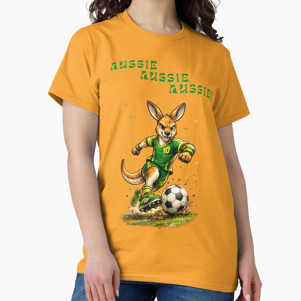 Aussie Soccer Roo, Australian Football Mascot Kangaroo AUSSIE AUSSIE AUSSIE by Cadsdiva