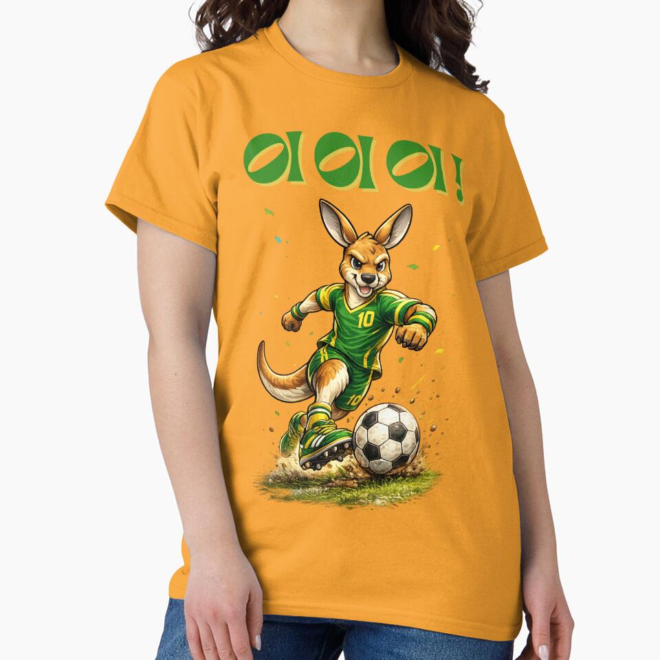 Aussie Soccer Roo, Australian Football Mascot Kangaroo by Cadsdiva