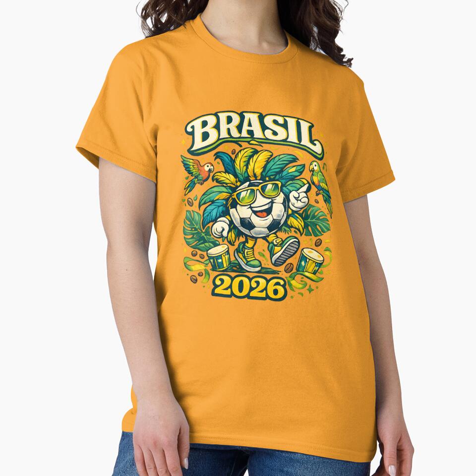 Brazil Carnival Football 2026 Retro T-Shirt by Drofted