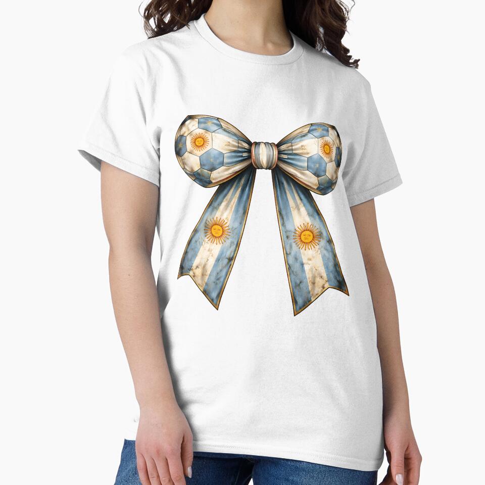 Argentina Flag Patriotic Soccer Bow Vintage Country Ribbon by MuniraWearify
