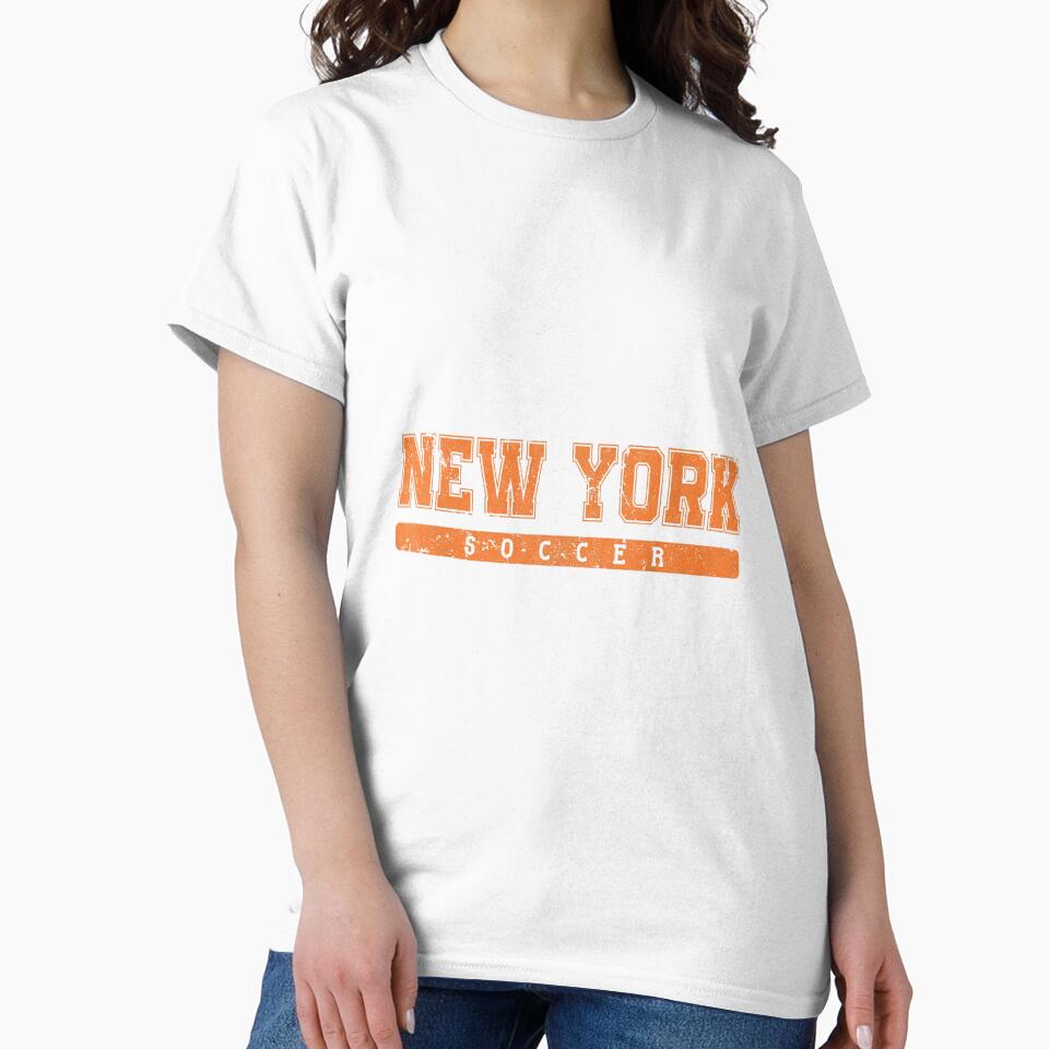 New York Soccer Orange Vintage Text by MollyLYork
