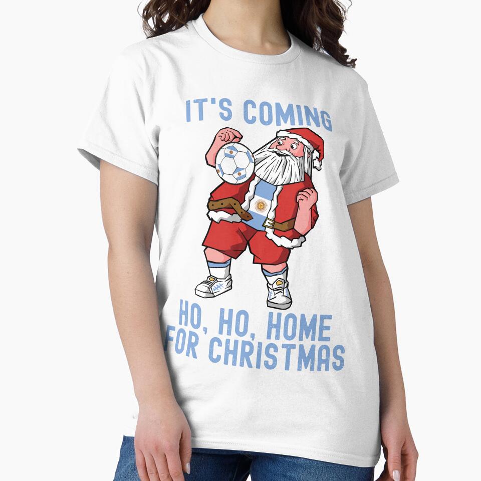 It's Coming Ho, Ho, Home For Christmas Argentina Flag Kid Mens by pipsmerch