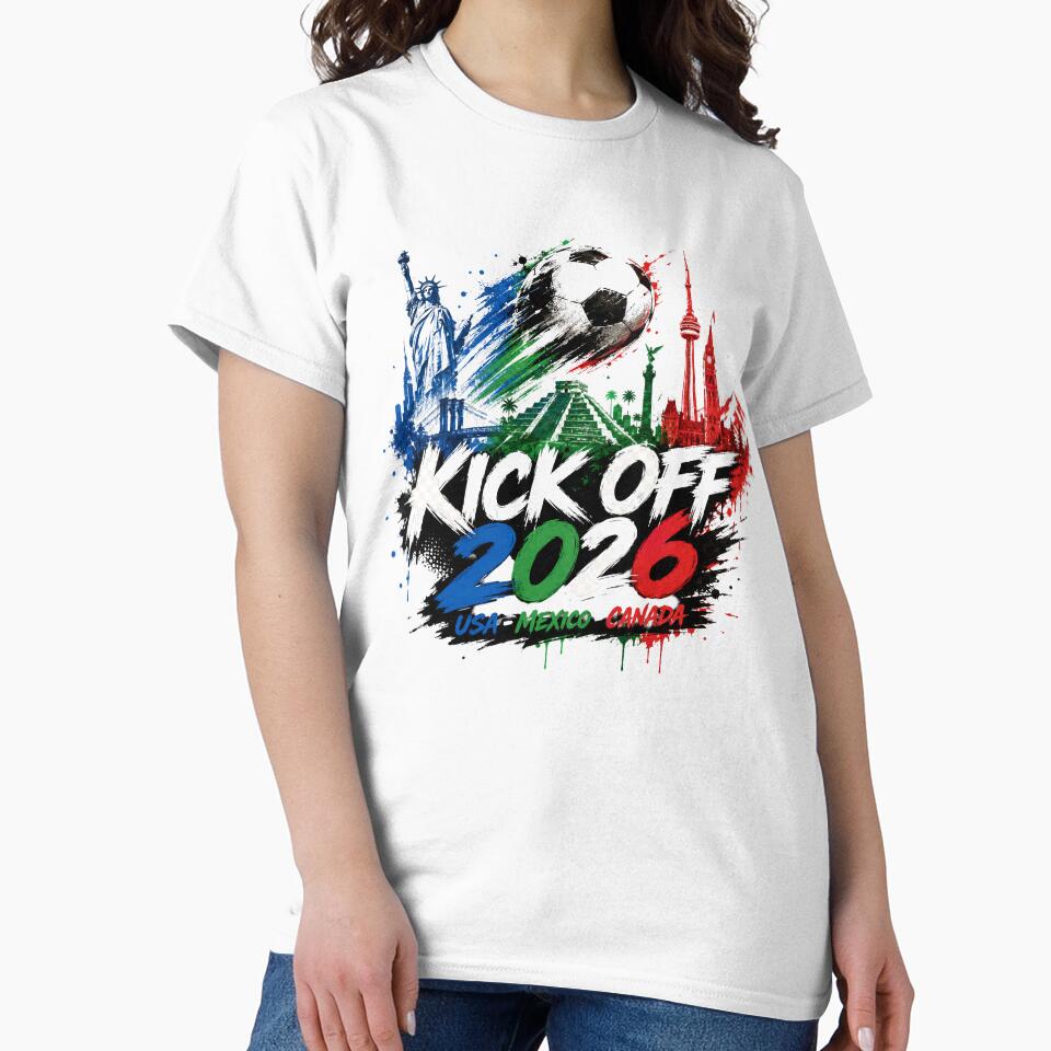 Kick Off 2026 USA Mexico Canada Soccer Graphic by emaga