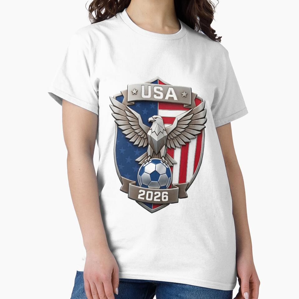 USA Soccer Eagle Crest 2026 World Cup Football Shield by laughingshirts