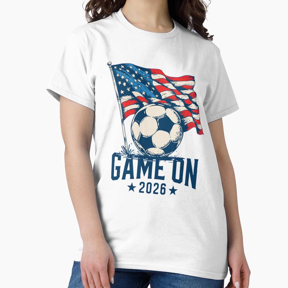 Game On 2026 Patriotic Soccer USA Flag Fan Design by RDRdesign