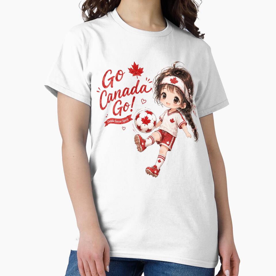 Go Canada Go! Cute Soccer Girl Tinia Fan Art  |  前進加拿大！Tinia 足球少女：2026溫哥華應援水彩插畫 by Tingmade Studio