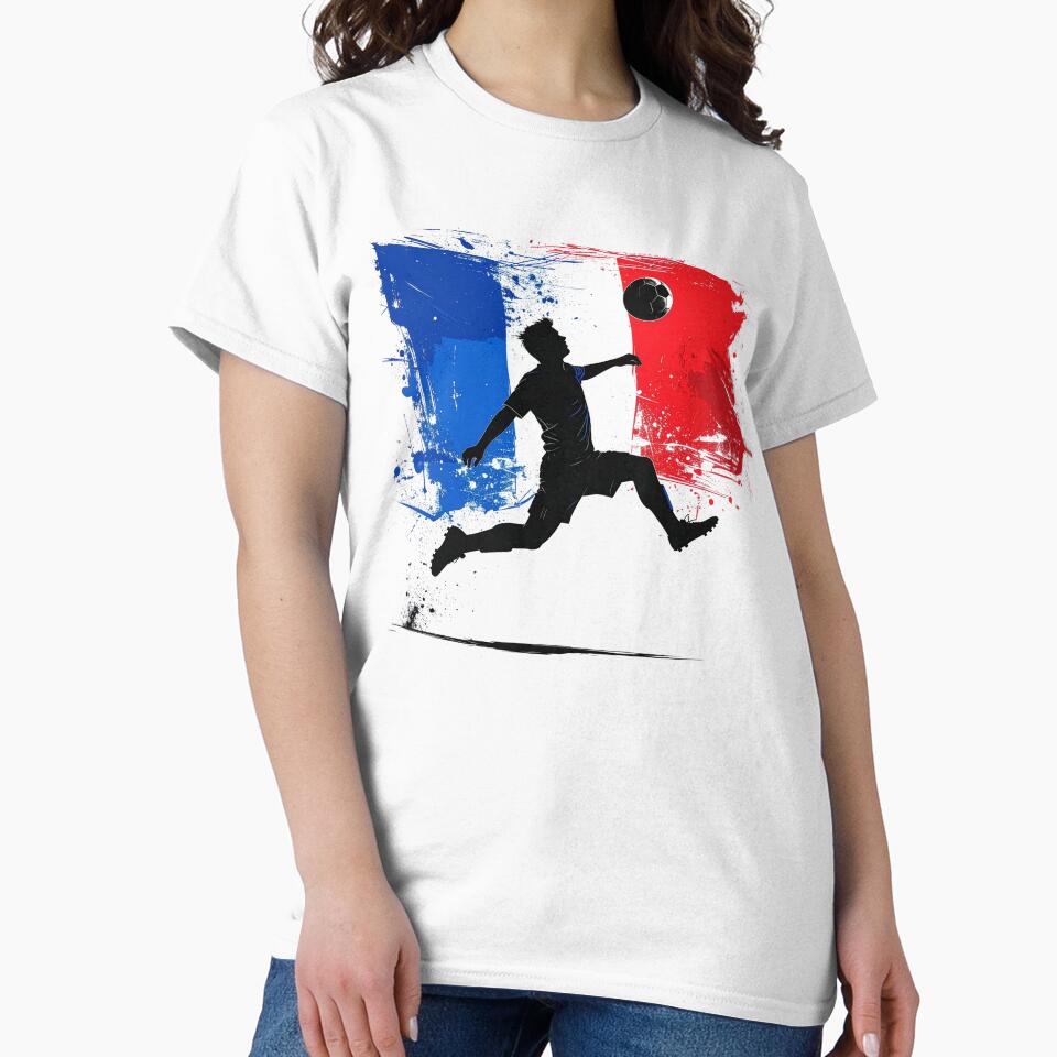 France Soccer Player Art — French Football Flag Action Fan Print by icemanphotos