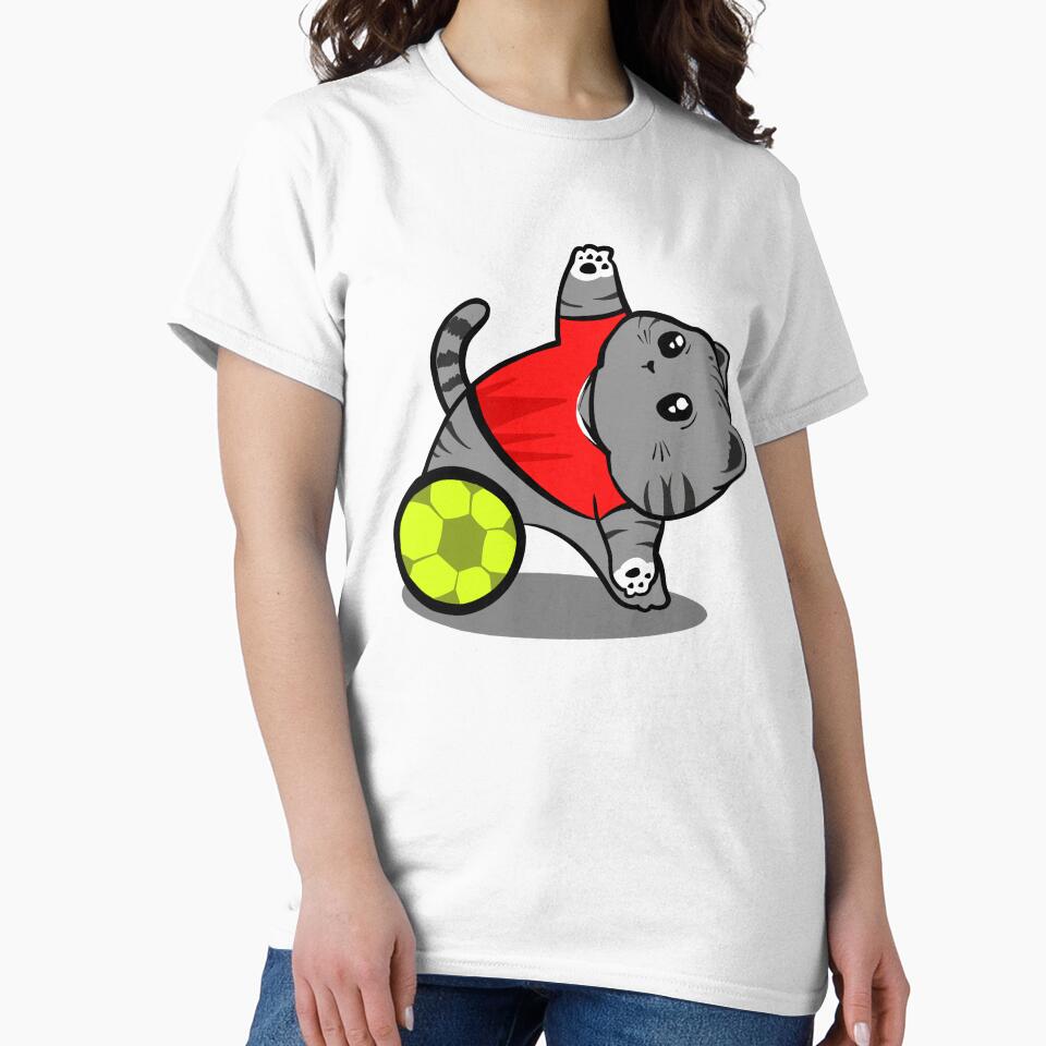 World Cup Cat Soccer – grey Kitten Illustration with Canada football costume by arivirus