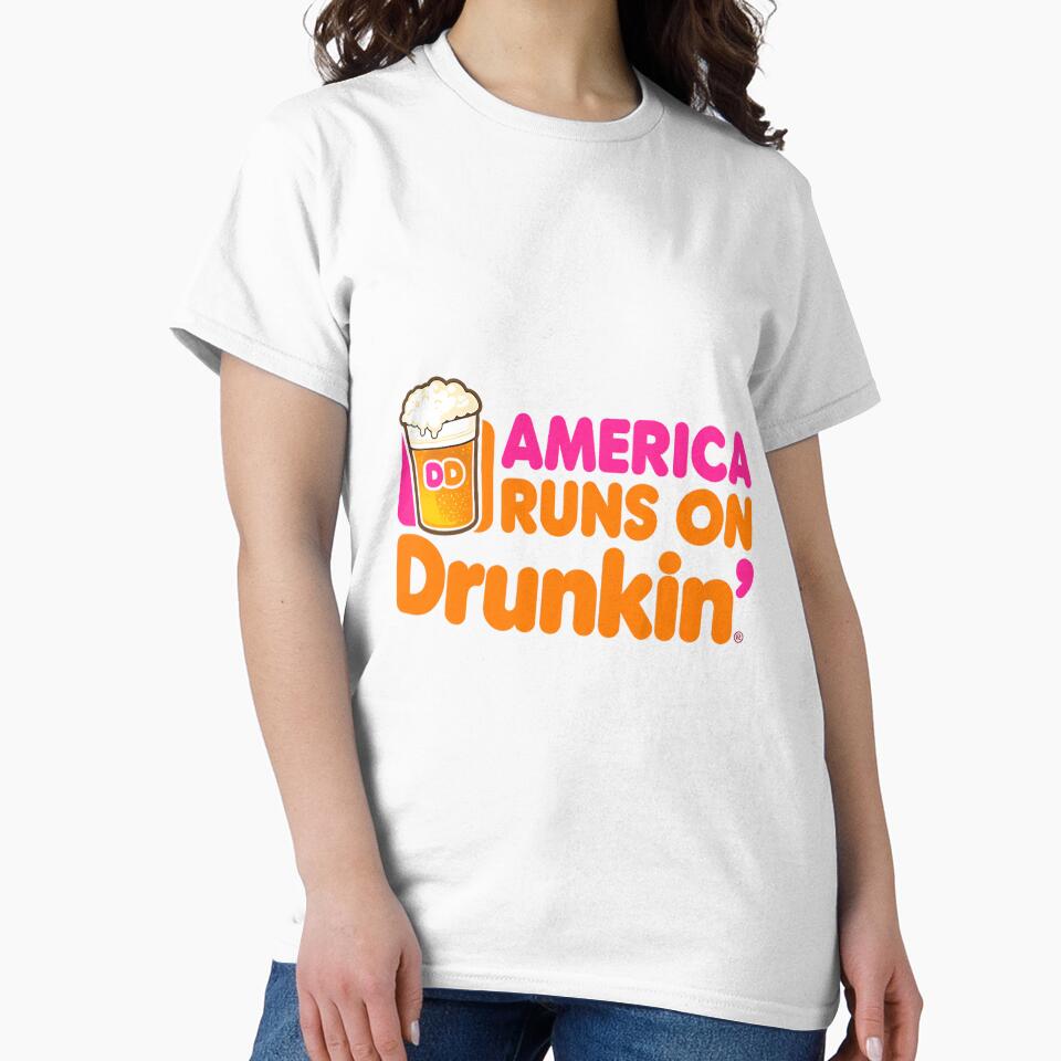 America Runs on Drunkin Funny Sarcastic Joke Graphic Novelty Premium Tri-Blend by DorisSPipkin