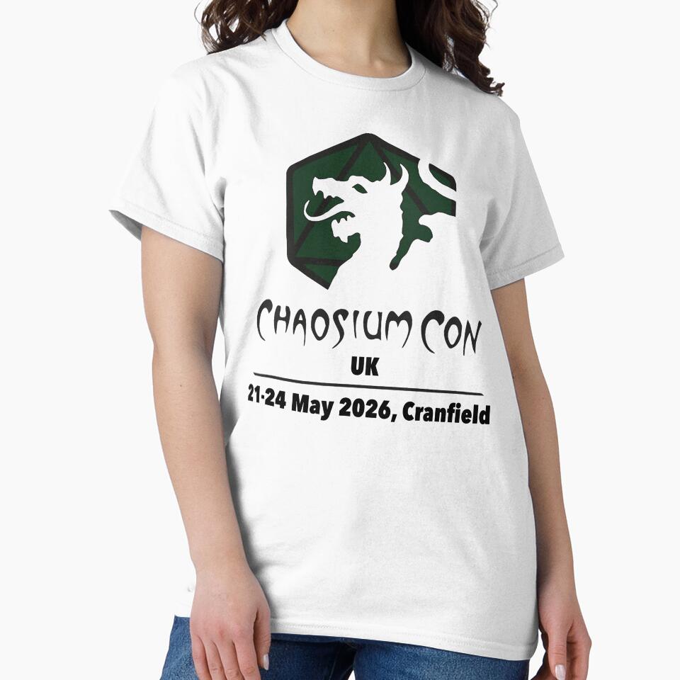 Chaosium Con UK 2026 Official T-Shirt - Green Logo by Chaosium
