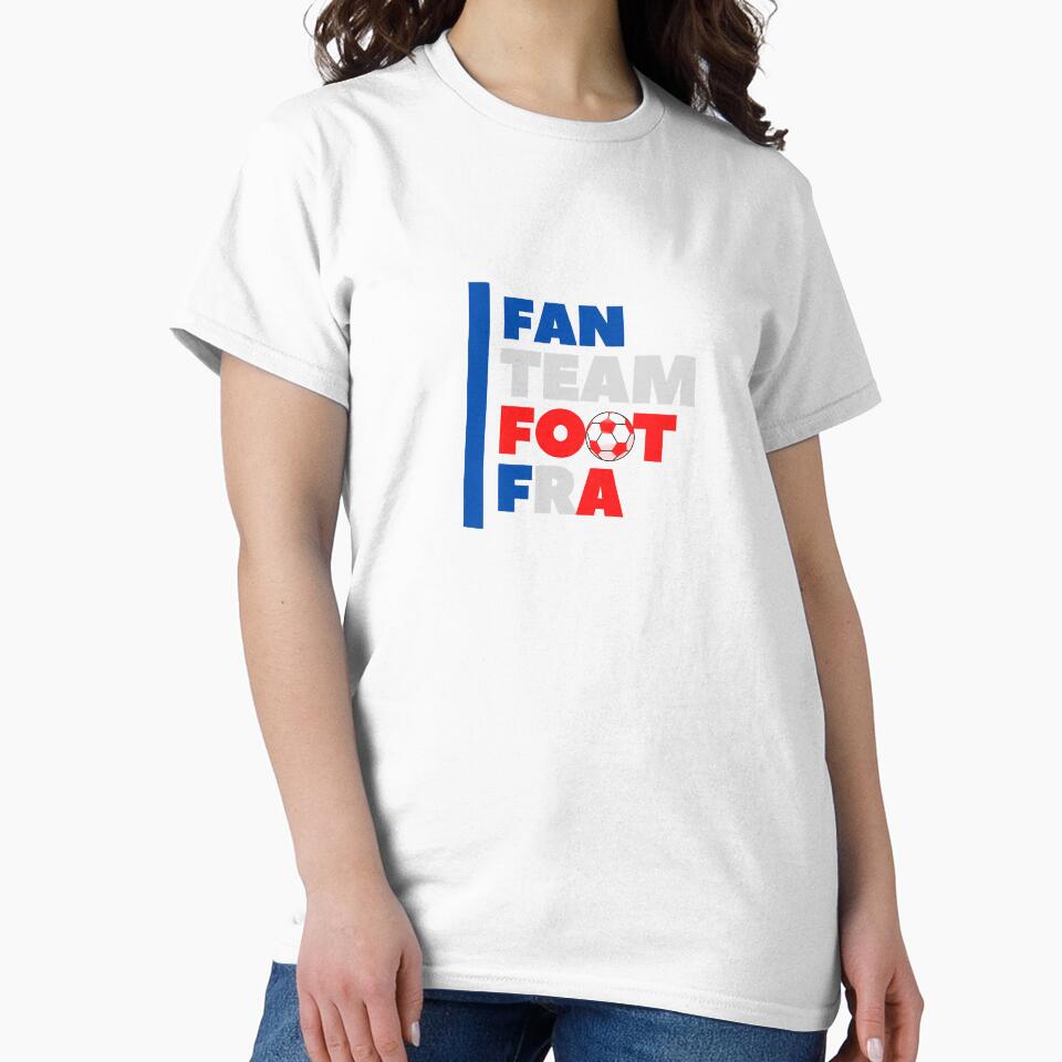 Football T-shirt, Fan Team Foot FRA football supporter blue white red by jimagine