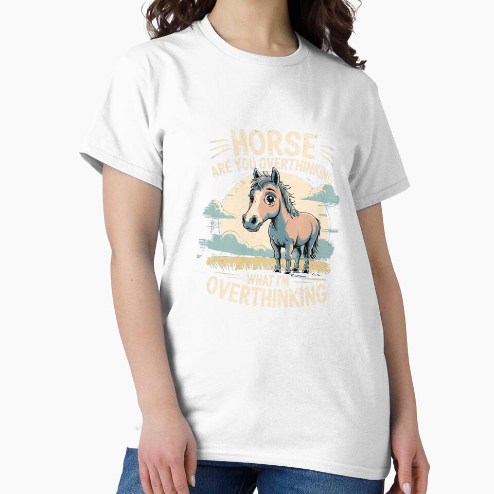 Horse are You Overthinking What I'm Overthinking Premium Tri-Blend T-Shirt by gidget-gadget