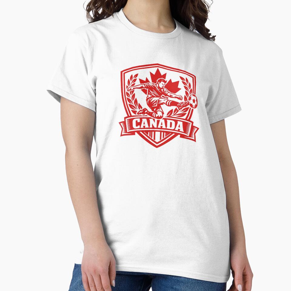 Canada Soccer Crest Shirt – Maple Leaf Football Player Graphic, Canadian Pride Sports Design by JonelCrafts
