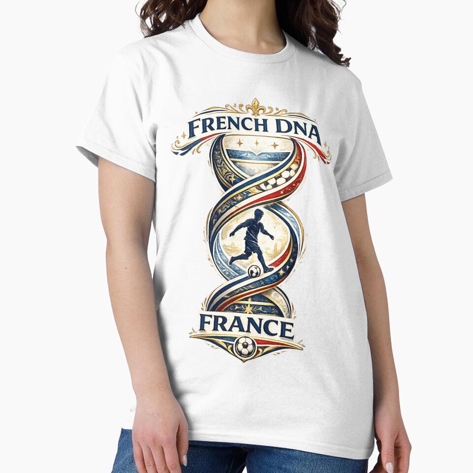 Football  French DNA T-Shirt | France Soccer Fan Design by Atlas Ink Lab