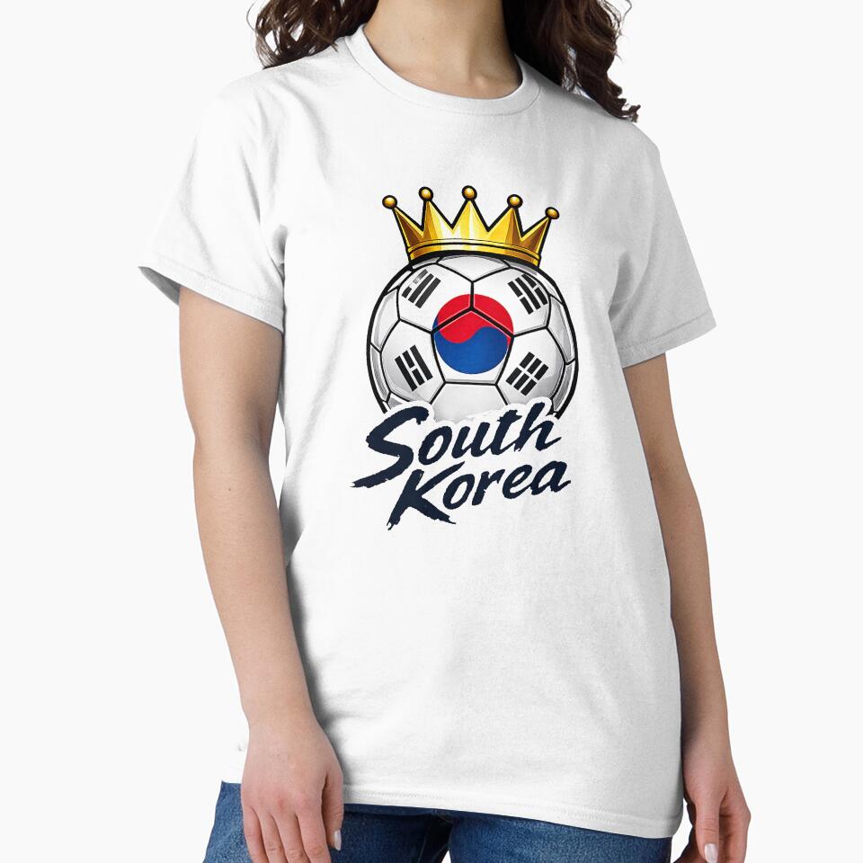 Vintage South Korea flag Crowned Soccer Ball by QuiteOrbit