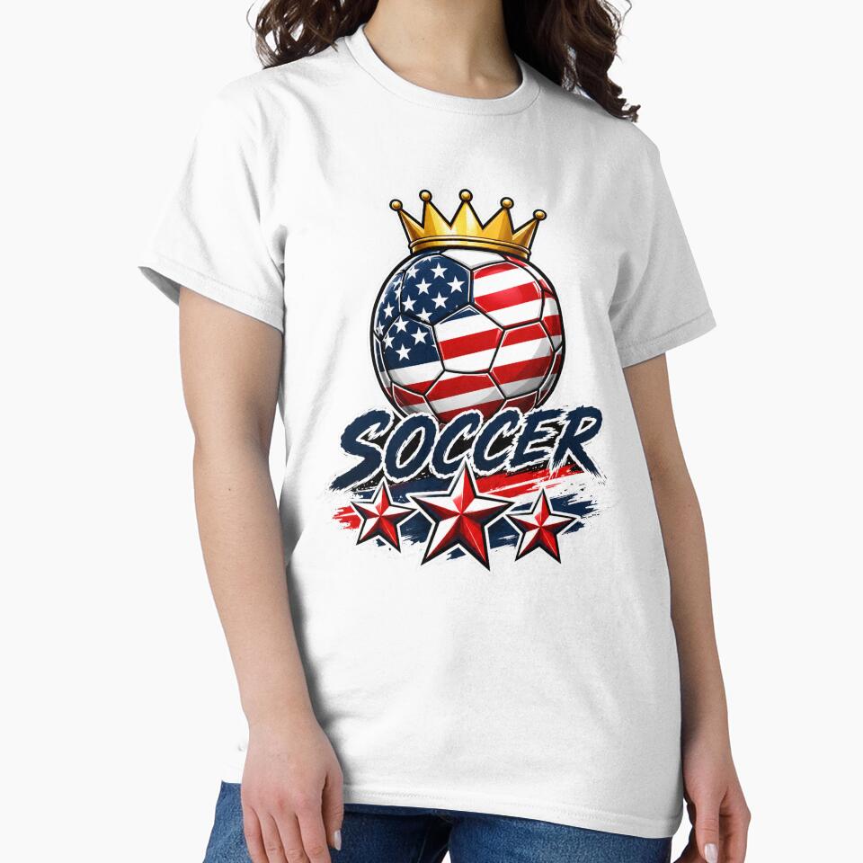 America Flag Crowned Soccer Ball by QuiteOrbit